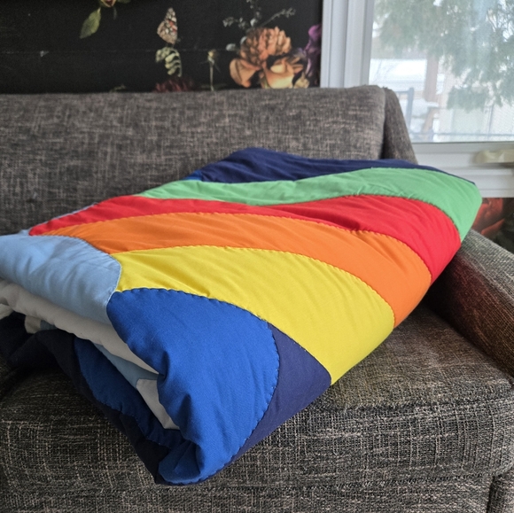 Hand Stitched Rainbow Quilt - Picture 9 of 9